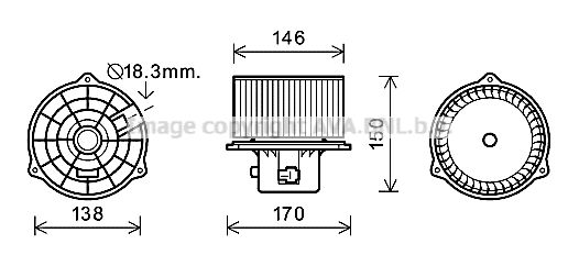 AVA QUALITY COOLING elektrovariklis, vidinis pūtiklis HY7556